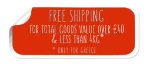 FREE SHIPPING for total goods value over €40 & less than 4kg